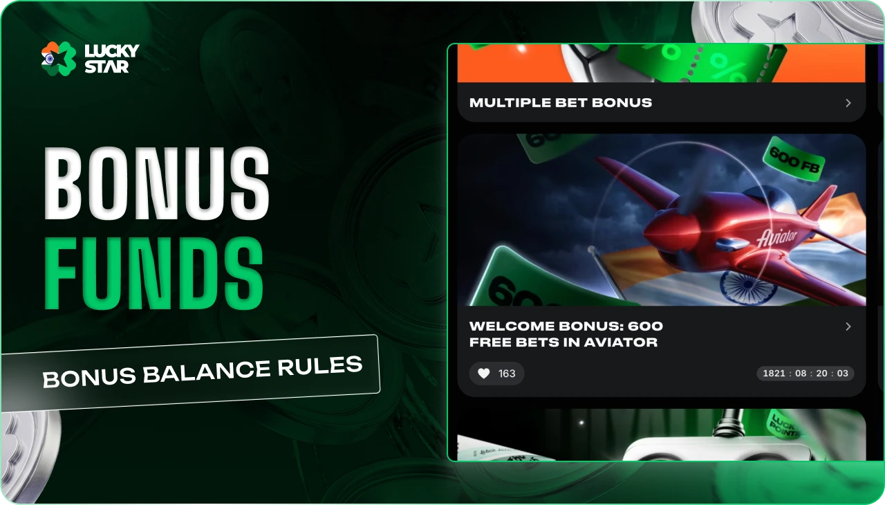 Lucky Star bonus funds available for selected crash games and promotional activities