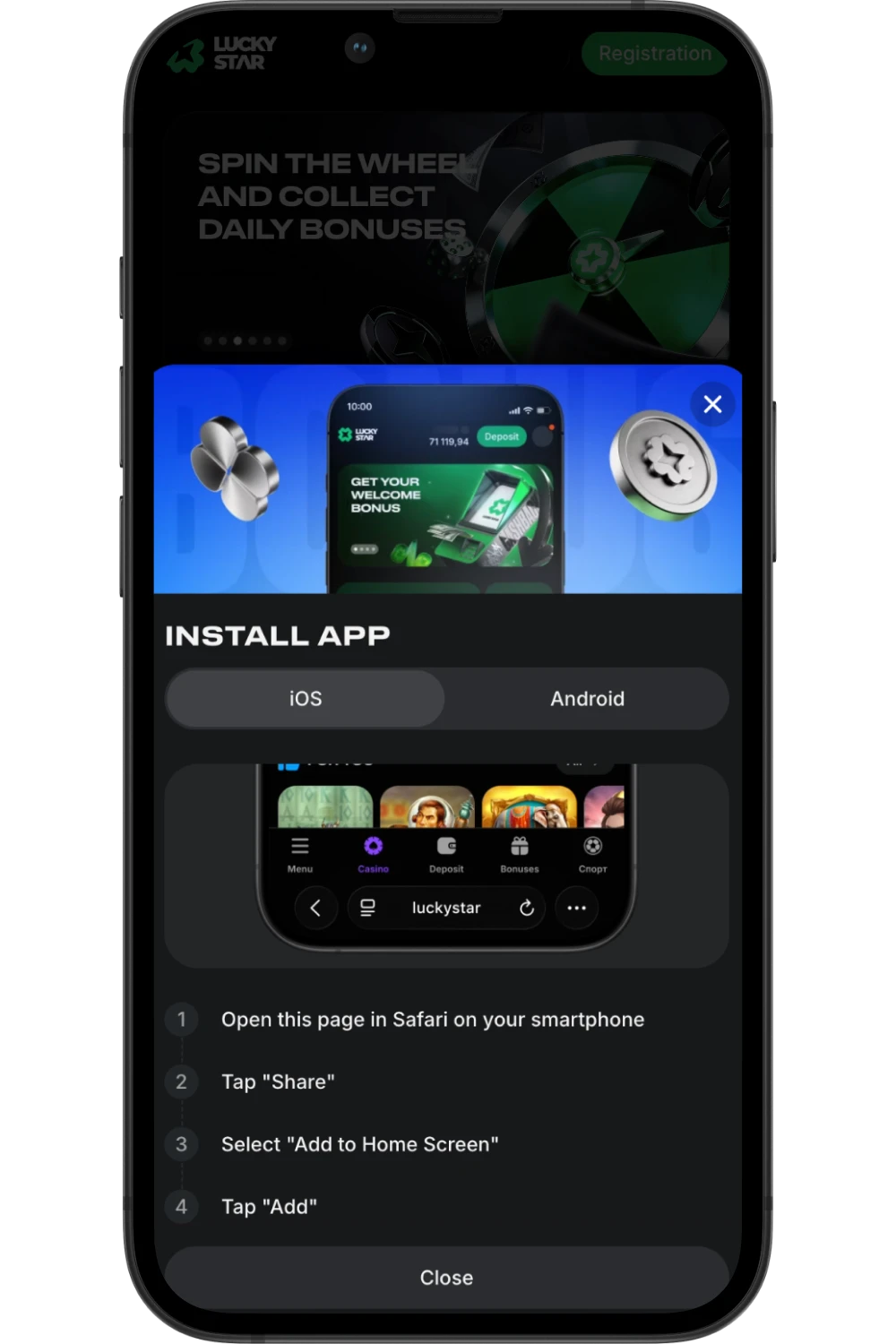 lucky star app page
